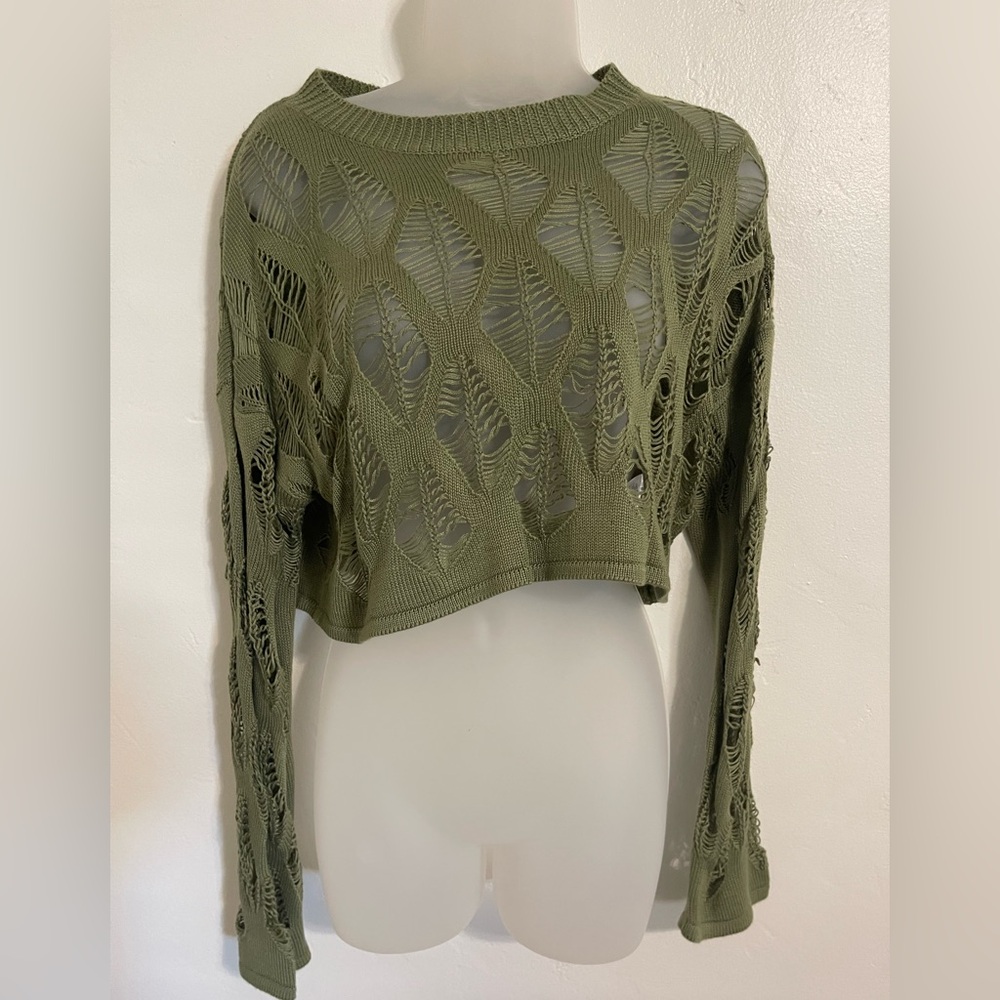 Olive Green Knit Women's Top